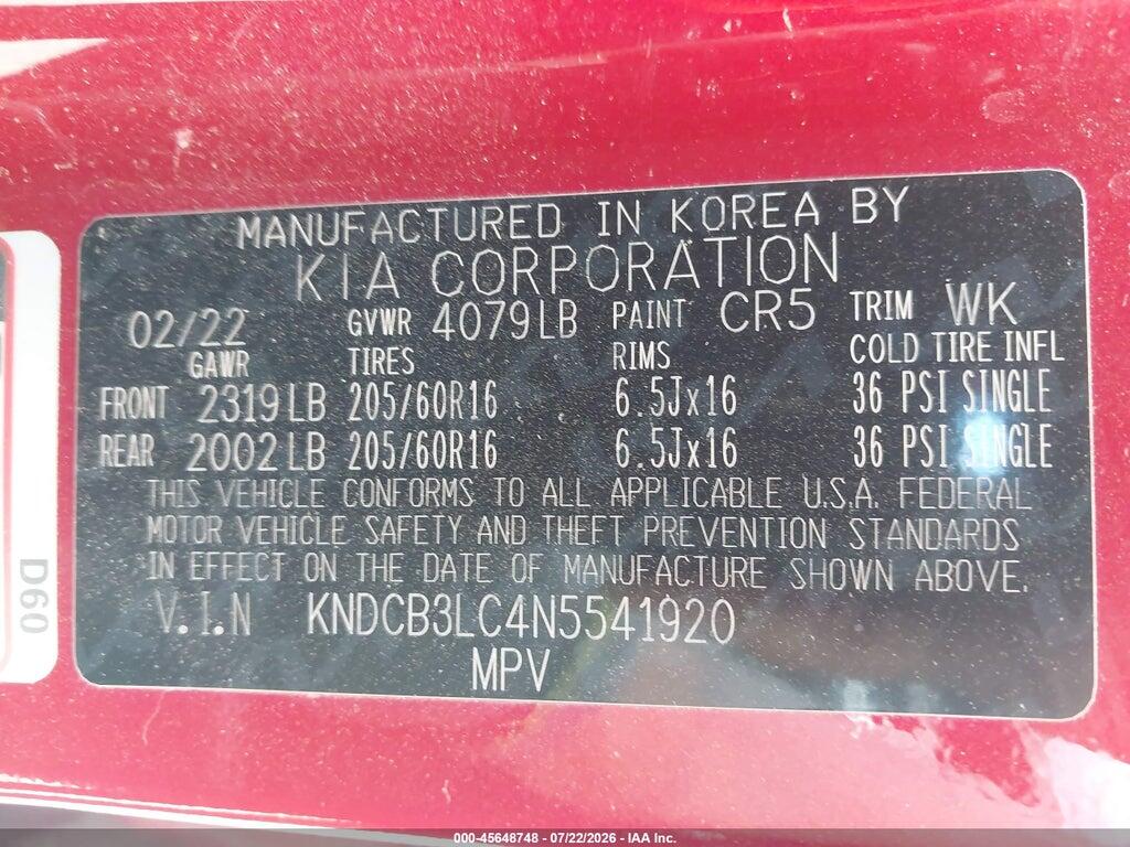 KNDCB3LC4N5541920 2022 KIA NIRO photo no. 9