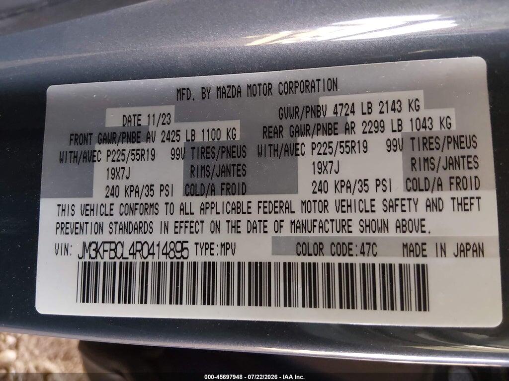 JM3KFBCL4R0414895 2024 MAZDA CX-5 photo no. 9