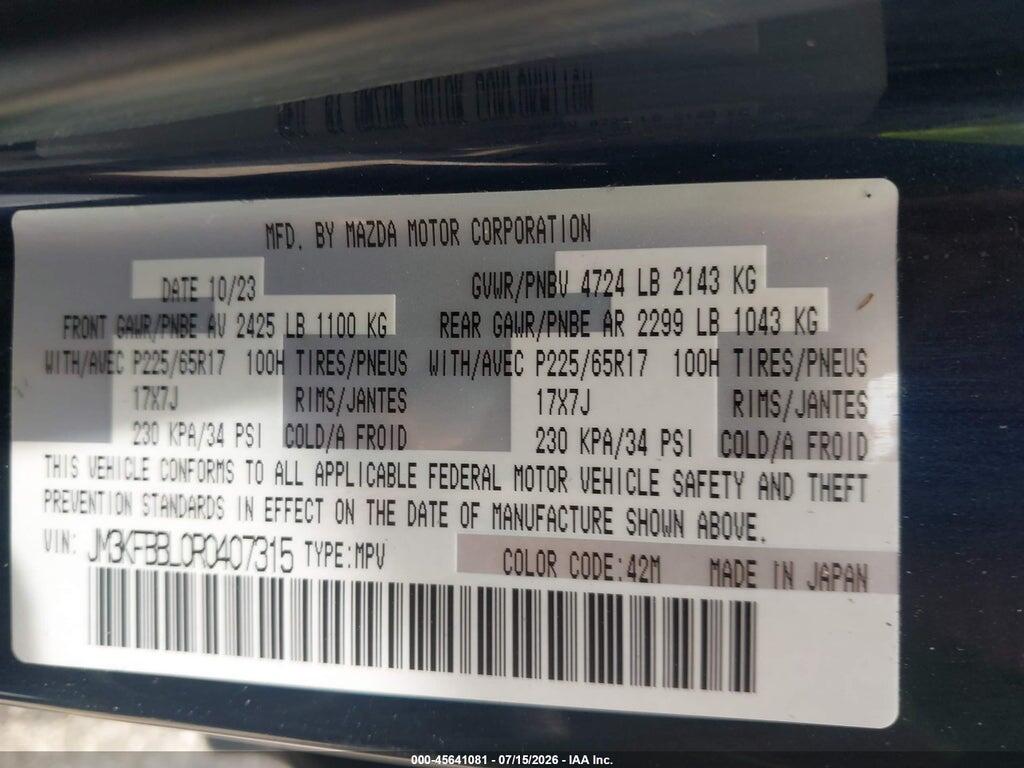 JM3KFBBL0R0407315 2024 MAZDA CX-5 photo no. 9