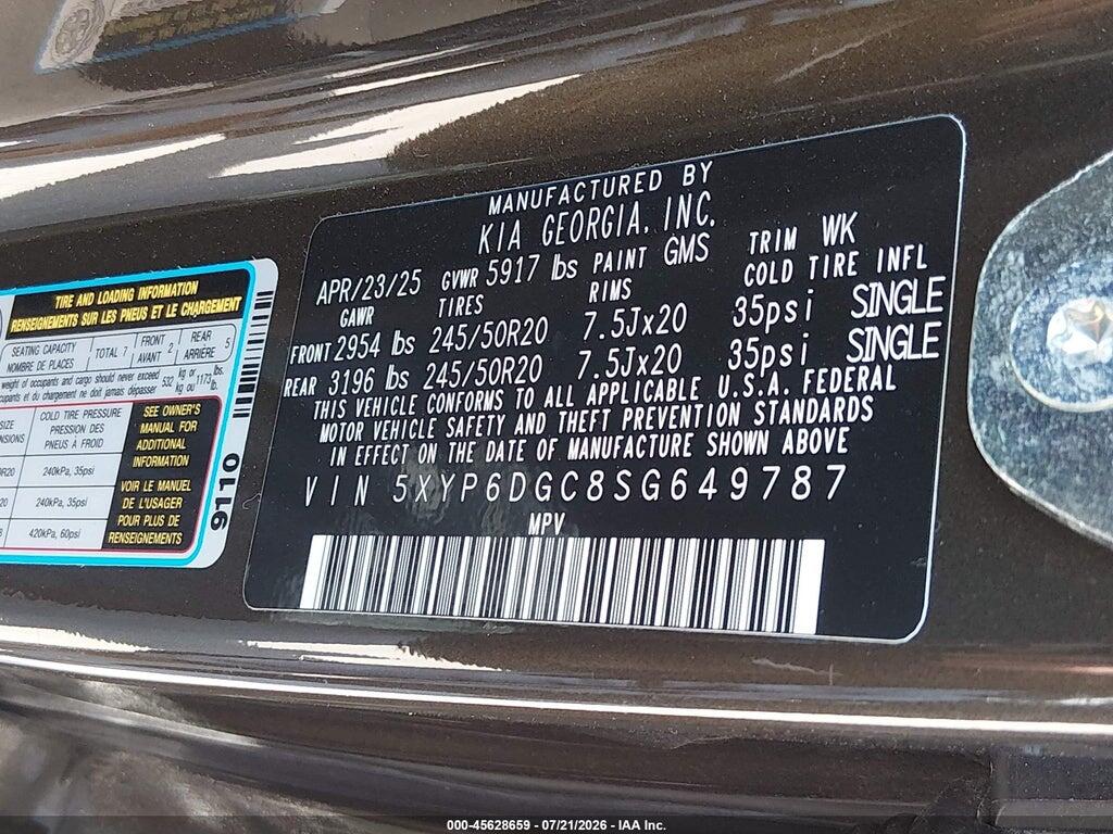 5XYP6DGC8SG649787 2025 KIA TELLURIDE photo no. 9