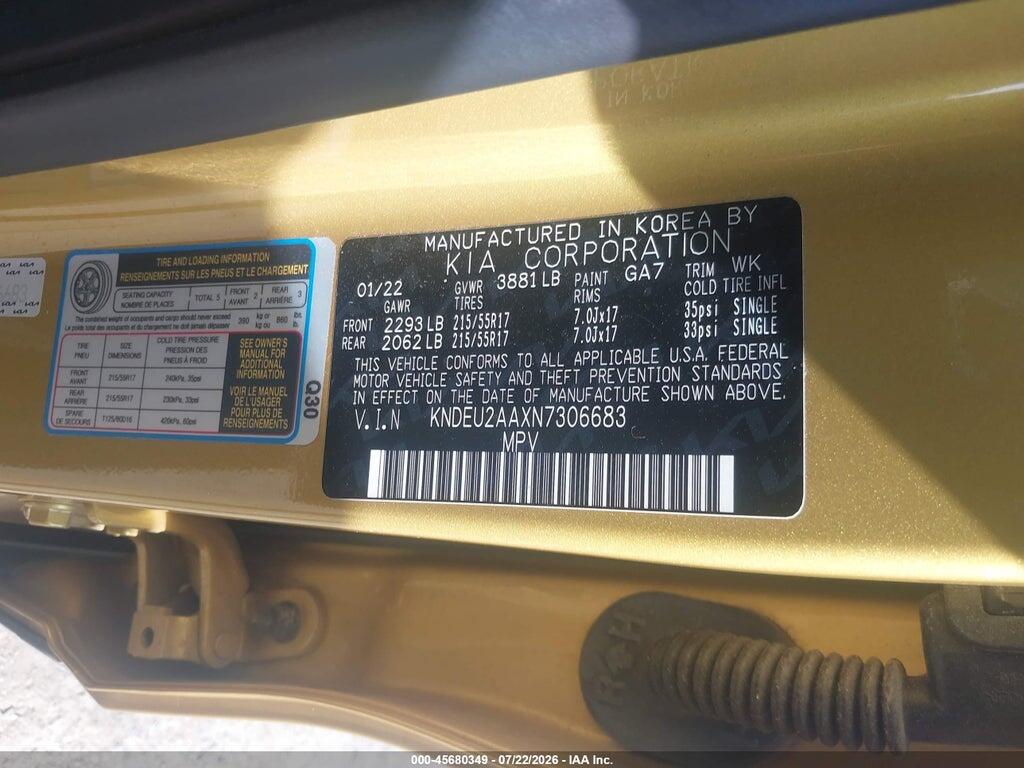 KNDEU2AAXN7306683 2022 KIA SELTOS photo no. 9