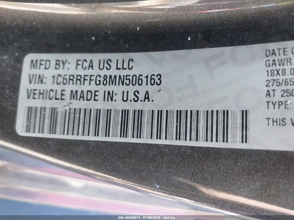 1C6RRFFG8MN506163 2021 RAM 1500 photo no. 9