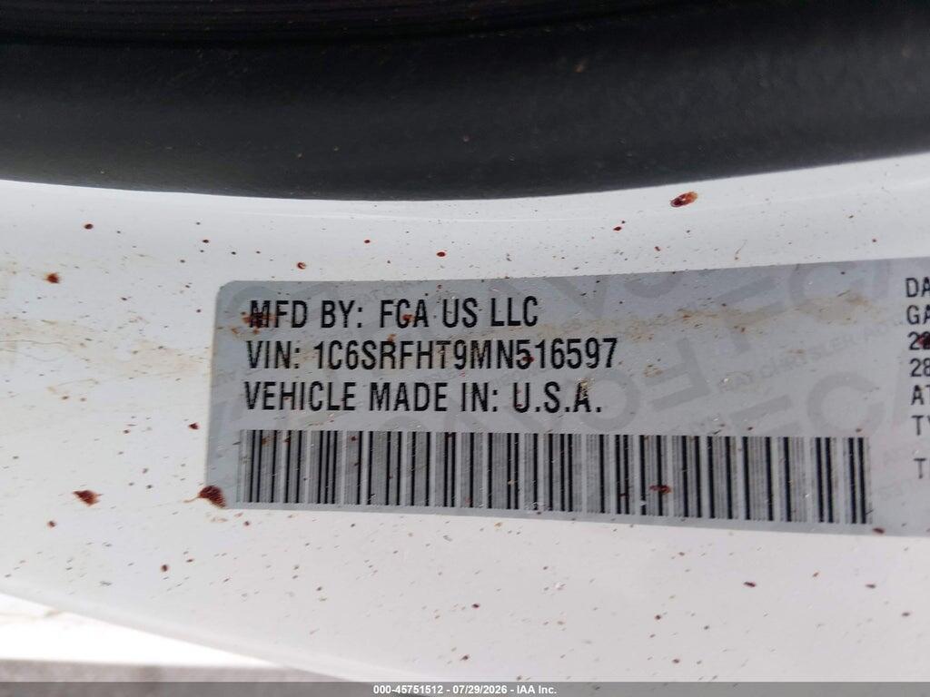 1C6SRFHT9MN516597 2021 RAM 1500 photo no. 9