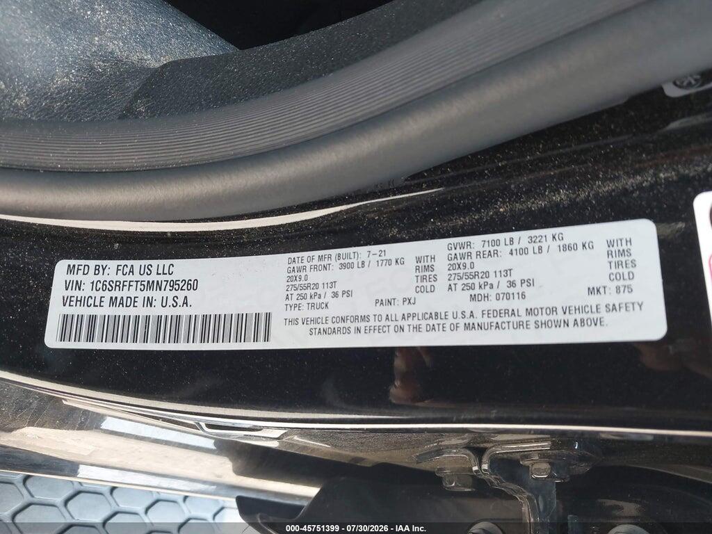 1C6SRFFT5MN795260 2021 RAM 1500 photo no. 9