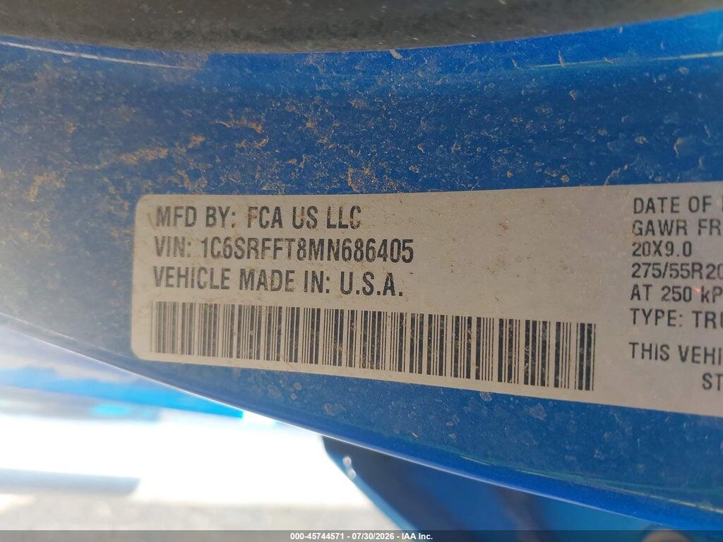 1C6SRFFT8MN686405 2021 RAM 1500 photo no. 9