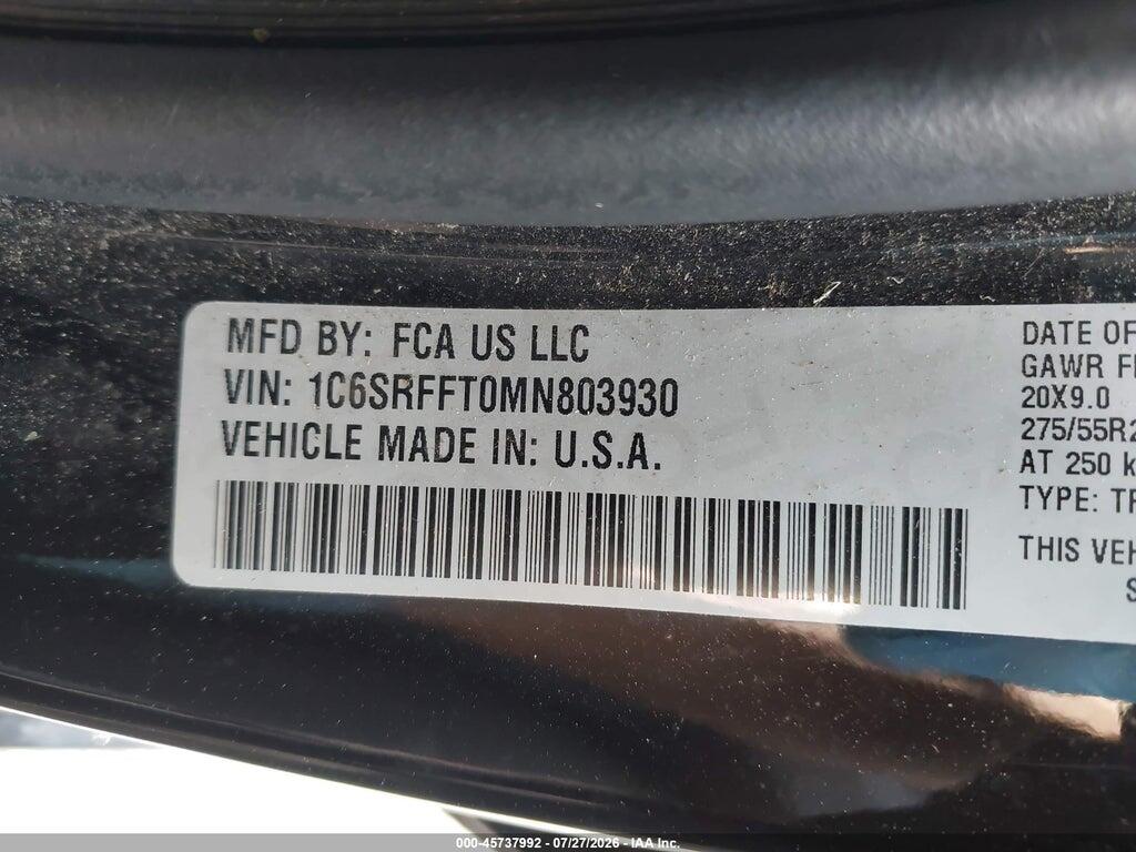 1C6SRFFT0MN803930 2021 RAM 1500 photo no. 9