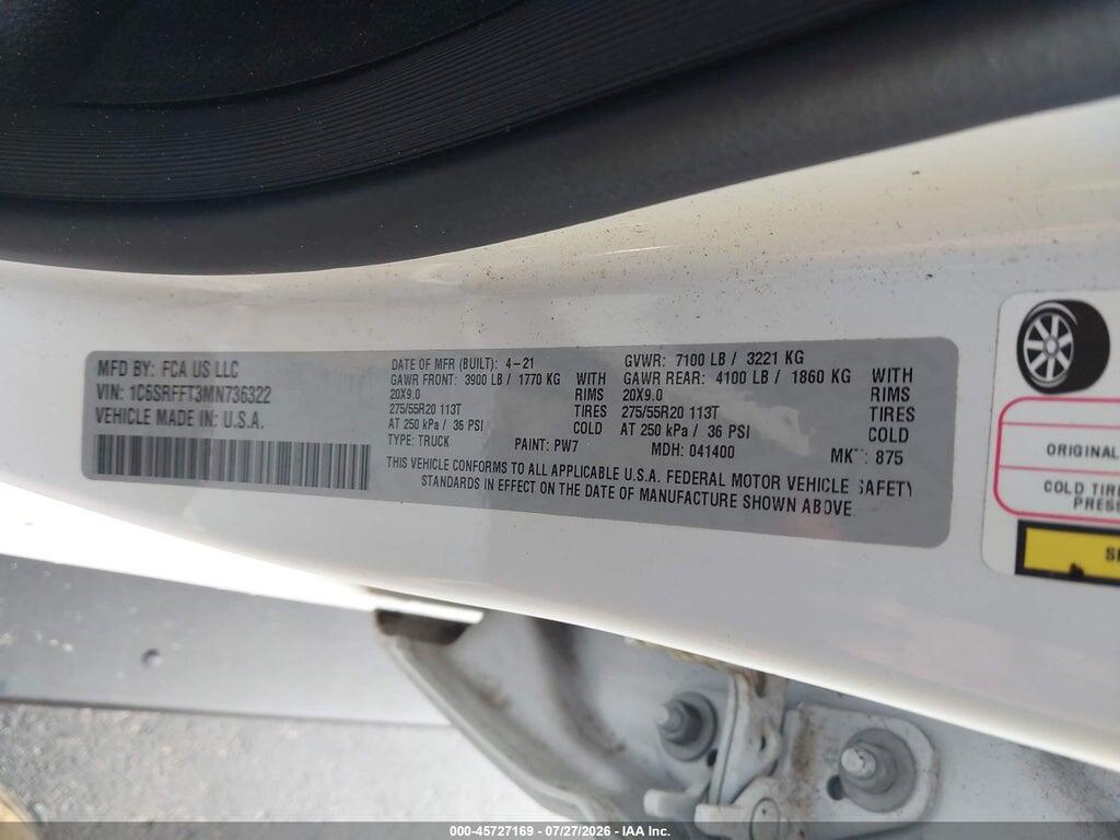 1C6SRFFT3MN736322 2021 RAM 1500 photo no. 9