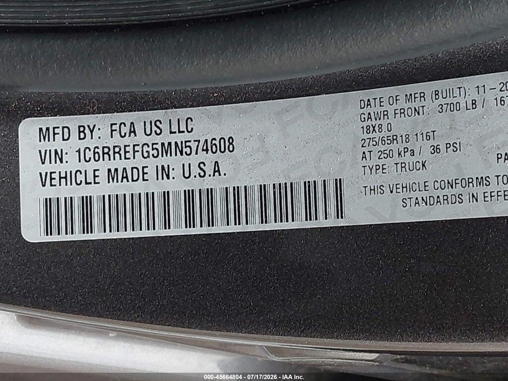 1C6RREFG5MN574608 2021 RAM 1500 photo no. 9