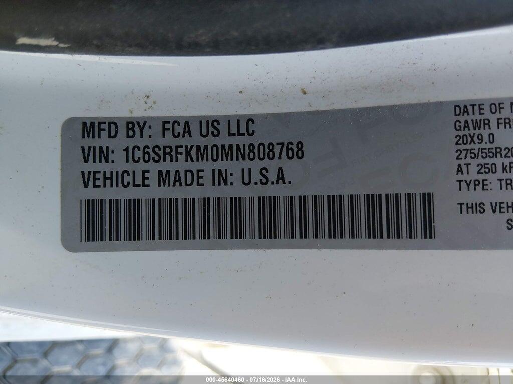 1C6SRFKM0MN808768 2021 RAM 1500 photo no. 9