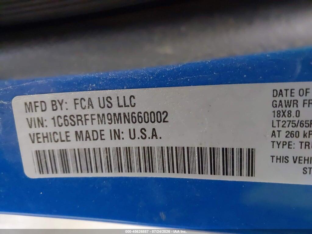 1C6SRFFM9MN660002 2021 RAM 1500 photo no. 9