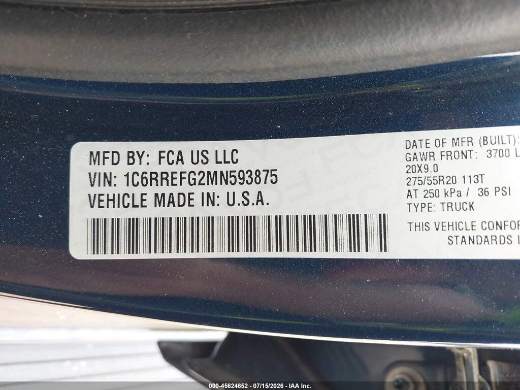 1C6RREFG2MN593875 2021 RAM 1500 photo no. 8