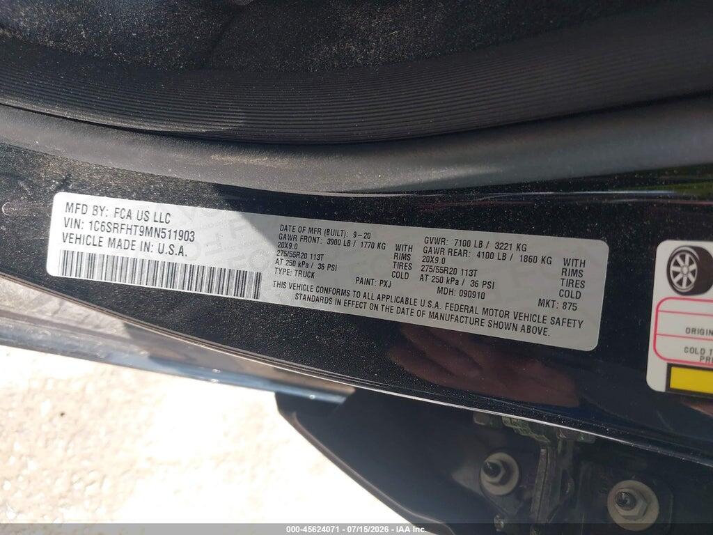 1C6SRFHT9MN511903 2021 RAM 1500 photo no. 9