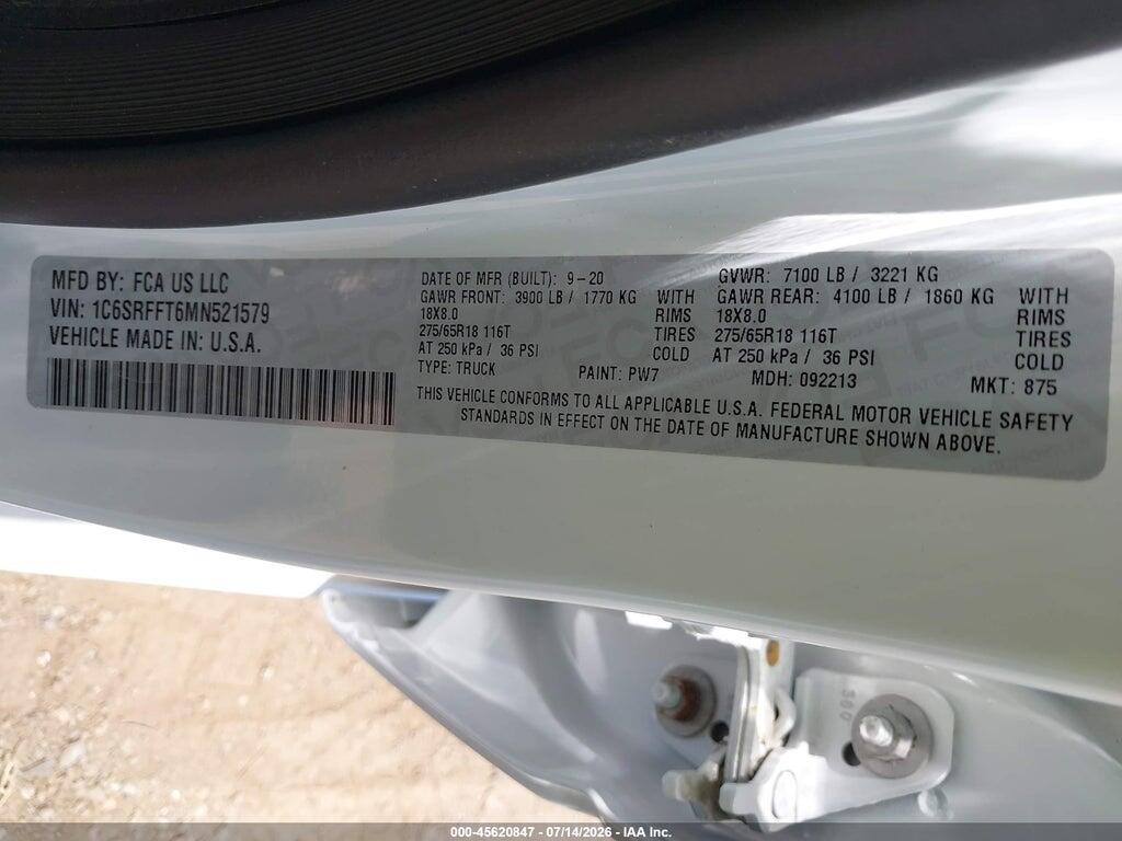 1C6SRFFT6MN521579 2021 RAM 1500 photo no. 9