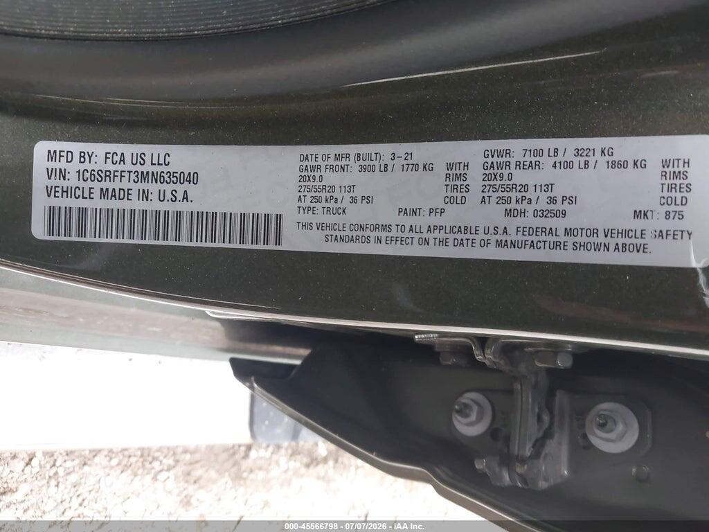 1C6SRFFT3MN635040 2021 RAM 1500 photo no. 9