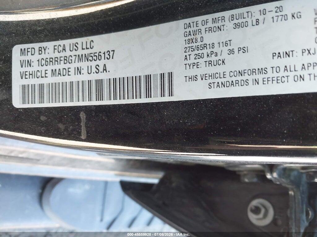 1C6RRFBG7MN556137 2021 RAM 1500 photo no. 9