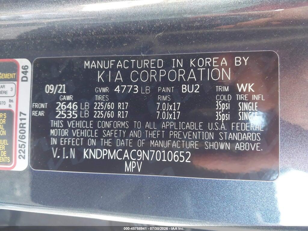 KNDPMCAC9N7010652 2022 KIA SPORTAGE photo no. 9