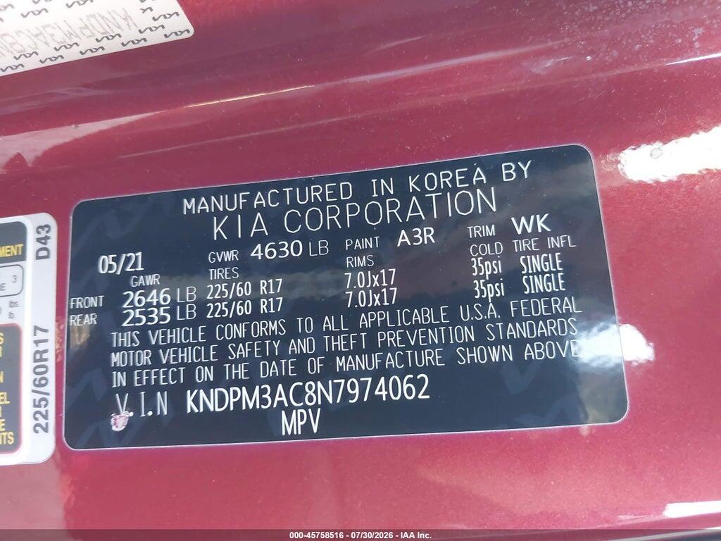 KNDPM3AC8N7974062 2022 KIA SPORTAGE photo no. 9