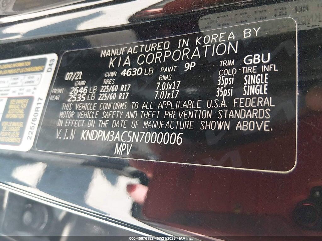 KNDPM3AC5N7000006 2022 KIA SPORTAGE photo no. 9