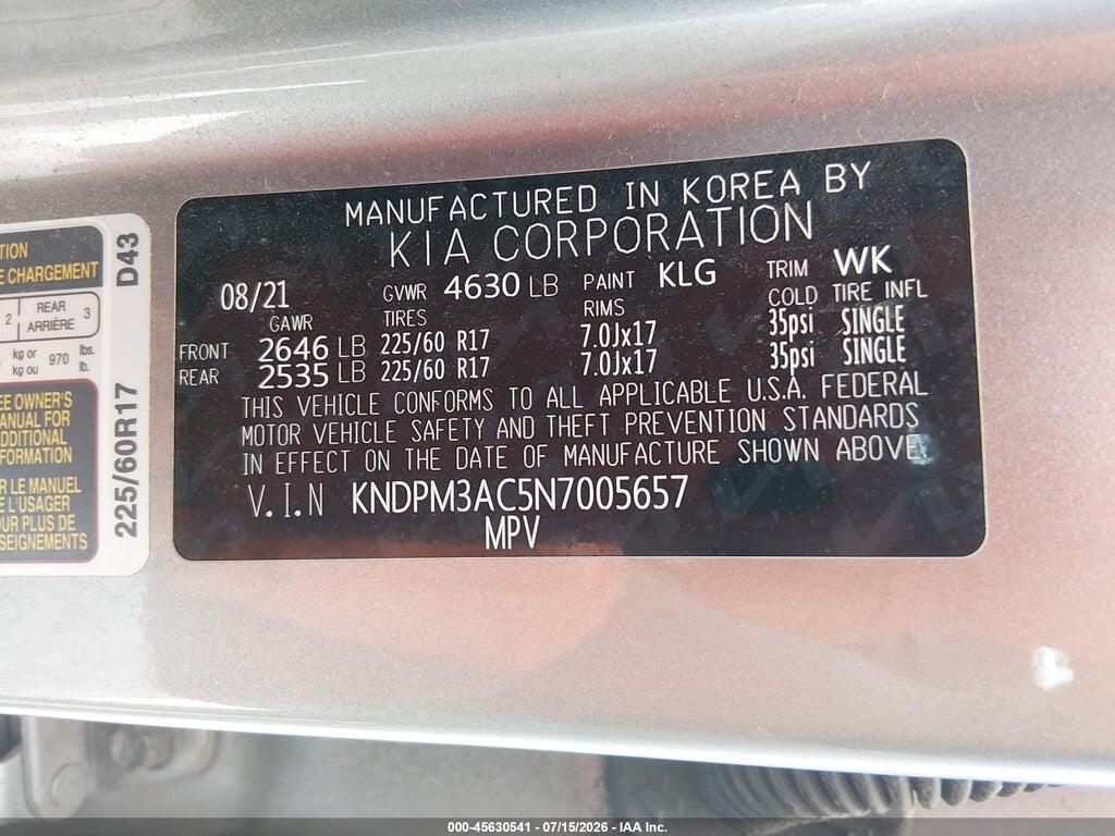 KNDPM3AC5N7005657 2022 KIA SPORTAGE photo no. 9