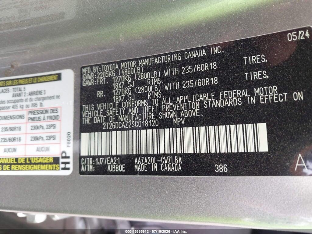 2T2GDCAZ2SC018120 2025 LEXUS NX 250 photo no. 9