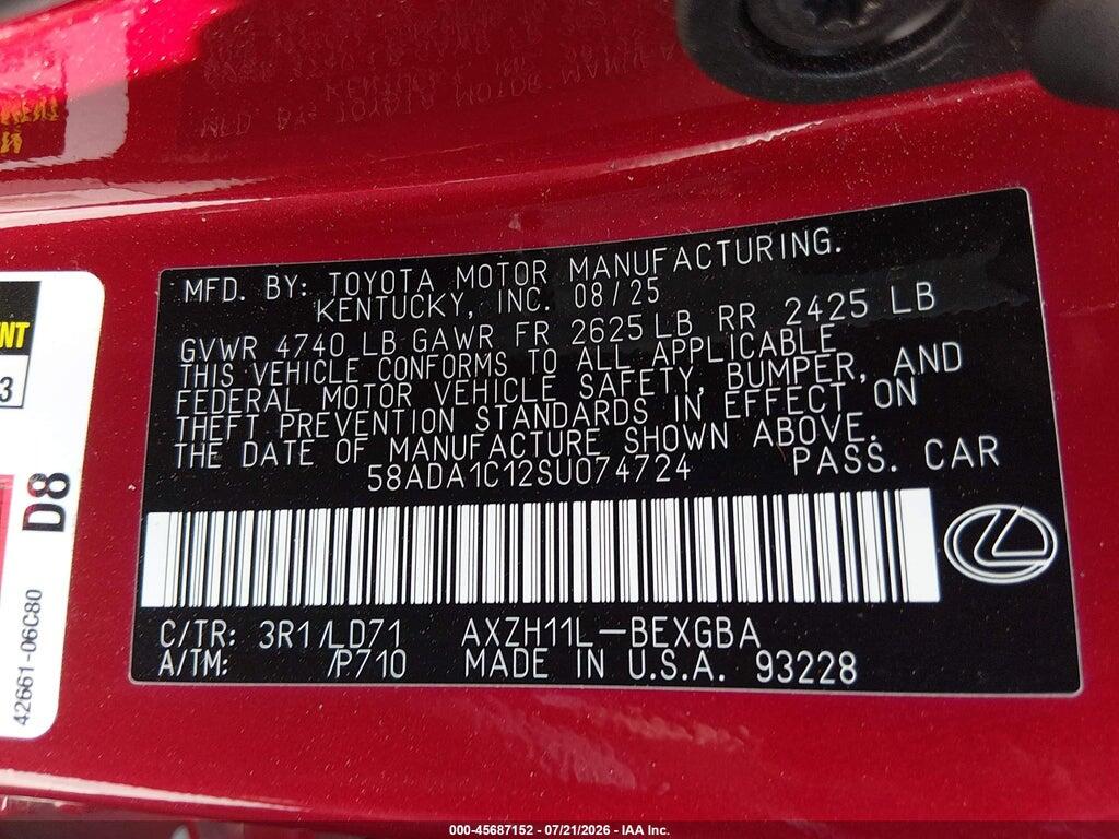 58ADA1C12SU074724 2025 LEXUS ES 300H photo no. 9