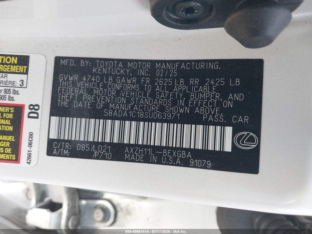 58ADA1C18SU063971 2025 LEXUS ES 300H photo no. 9