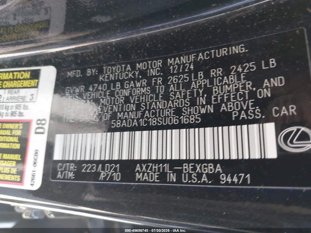 58ADA1C18SU061685 2025 LEXUS ES 300H photo no. 9