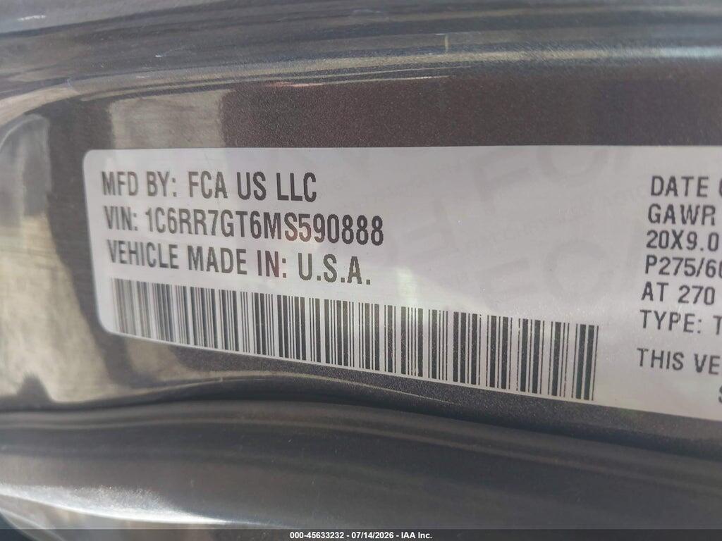 1C6RR7GT6MS590888 2021 RAM 1500 CLASSIC photo no. 9