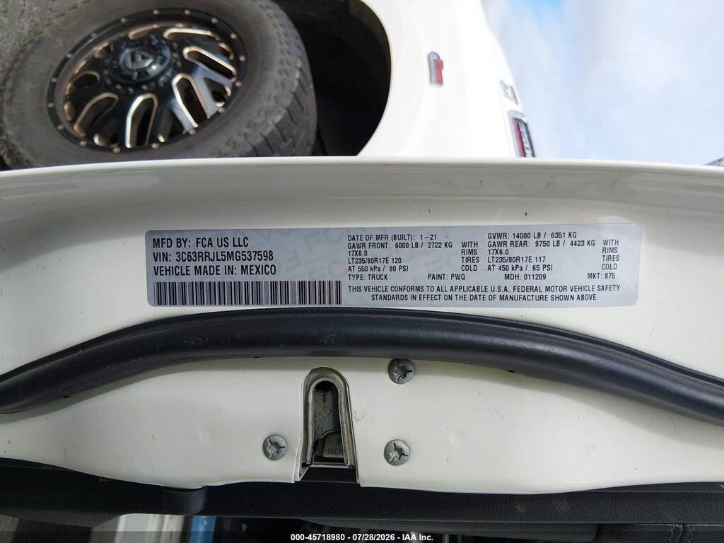 3C63RRJL5MG537598 2021 RAM 3500 photo no. 9