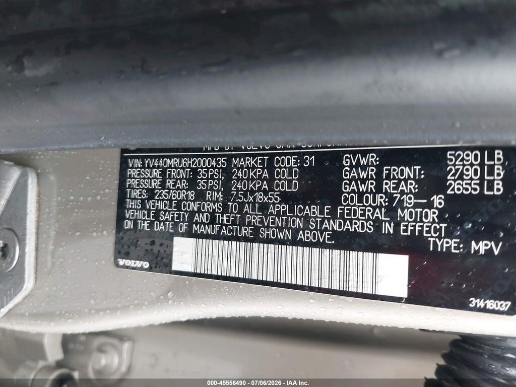 YV440MRU6H2000435 2017 VOLVO XC60 photo no. 9