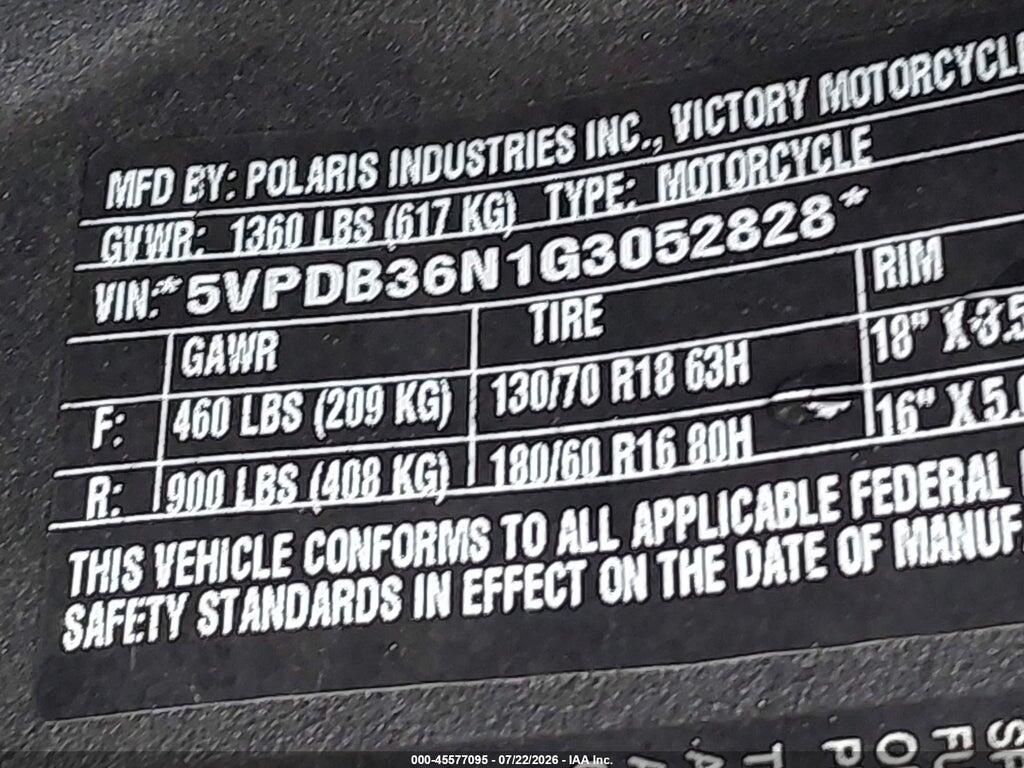 5VPDB36N1G3052828 2016 VICTORY MOTORCYCLES CROSS COUNTRY photo no. 10