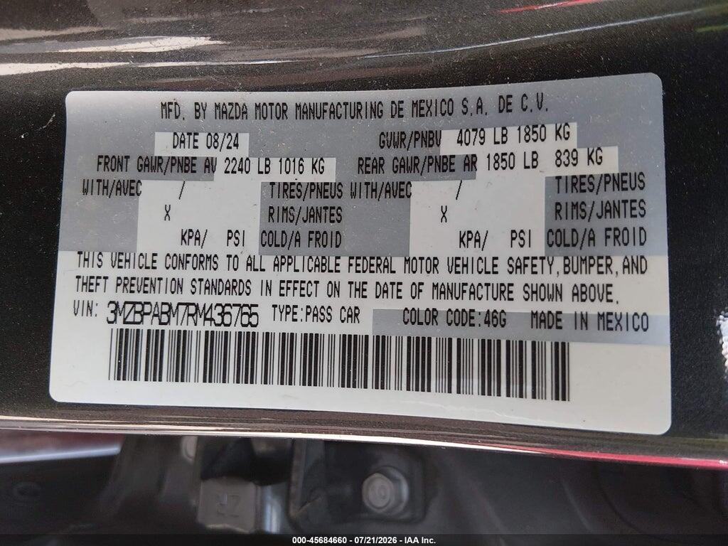 3MZBPABM7RM436765 2024 MAZDA MAZDA3 photo no. 9