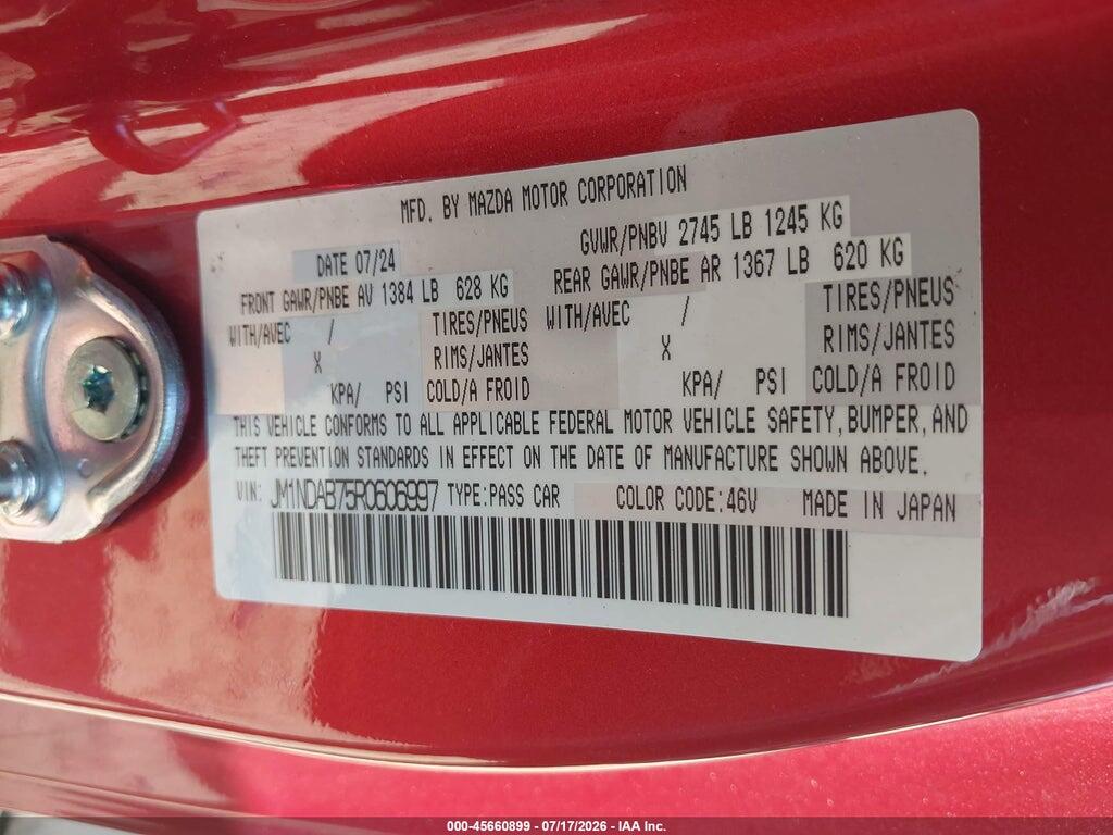 JM1NDAB75R0606997 2024 MAZDA MX-5 MIATA photo no. 9