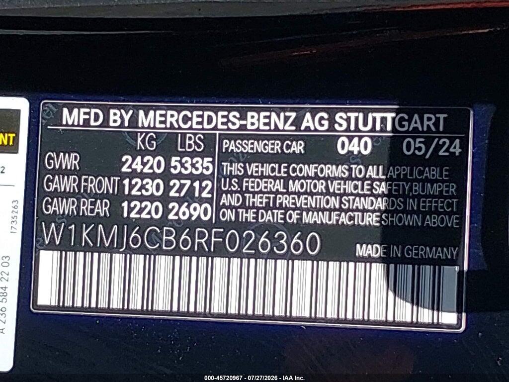 W1KMJ6CB6RF026360 2024 MERCEDES-BENZ AMG CLE 53 photo no. 9