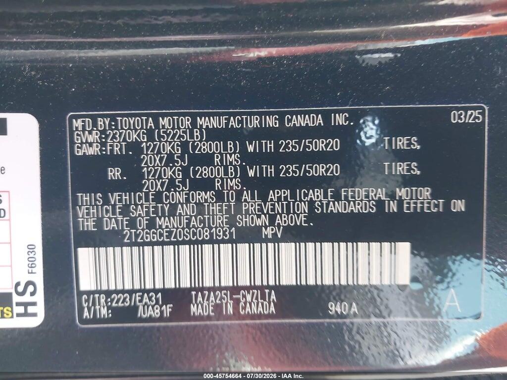 2T2GGCEZ0SC081931 2025 LEXUS NX 350 photo no. 9