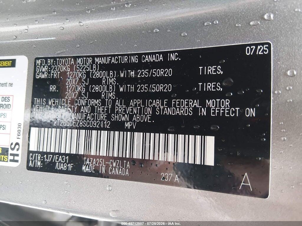 2T2GGCEZ8SC092112 2025 LEXUS NX 350 photo no. 8