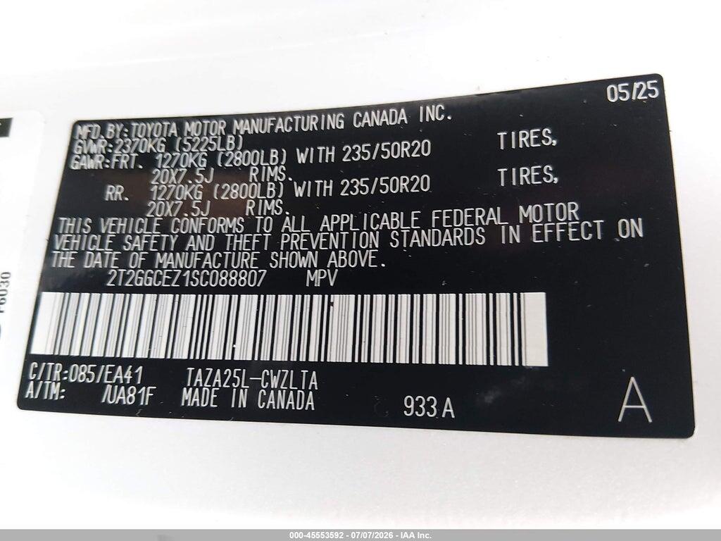 2T2GGCEZ1SC088807 2025 LEXUS NX 350 photo no. 9