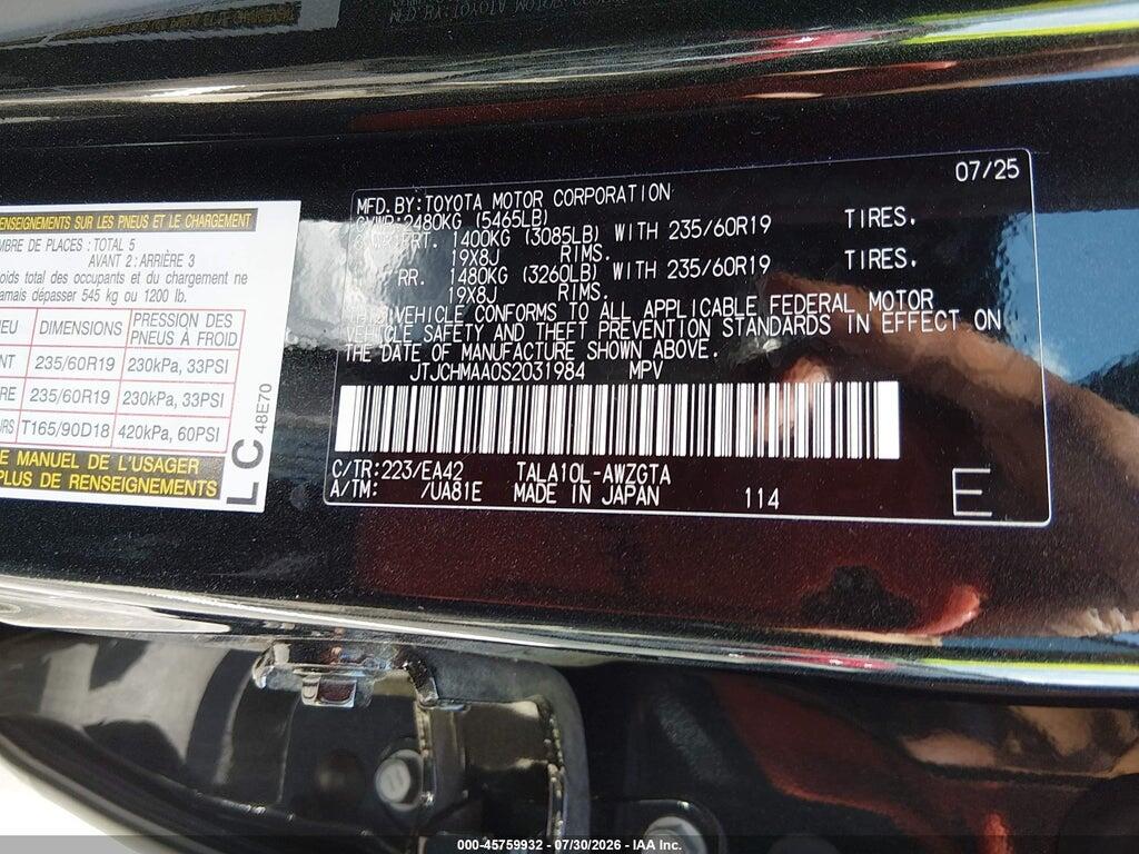 JTJCHMAA0S2031984 2025 LEXUS RX 350 photo no. 9