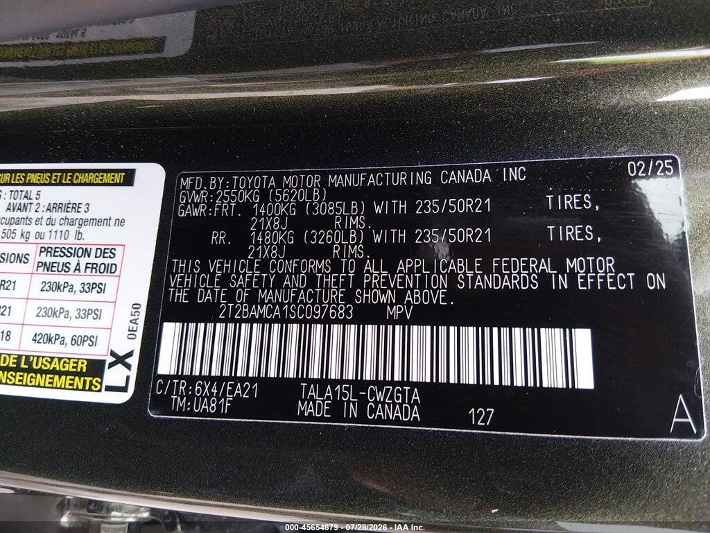 2T2BAMCA1SC097683 2025 LEXUS RX 350 photo no. 9