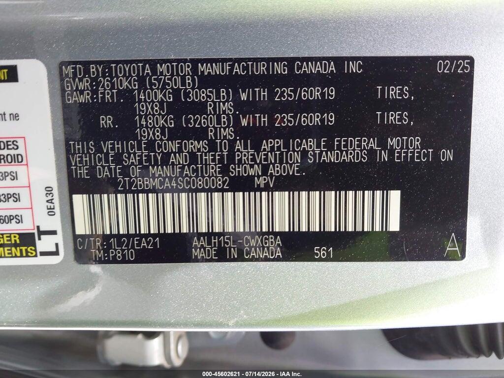2T2BBMCA4SC080082 2025 LEXUS RX 350H photo no. 9