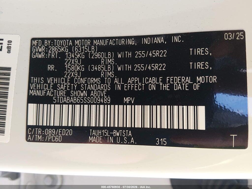 5TDABAB65SS009489 2025 LEXUS TX 500H photo no. 9