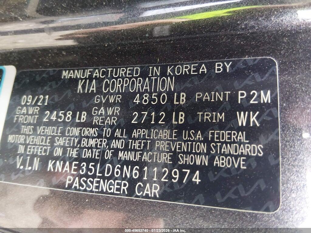 KNAE35LD6N6112974 2022 KIA STINGER photo no. 9
