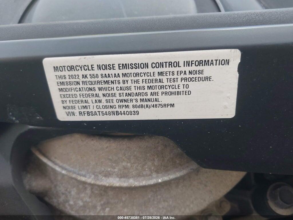 RFBSAT548NB440839 2022 KYMCO USA INC AK photo no. 10