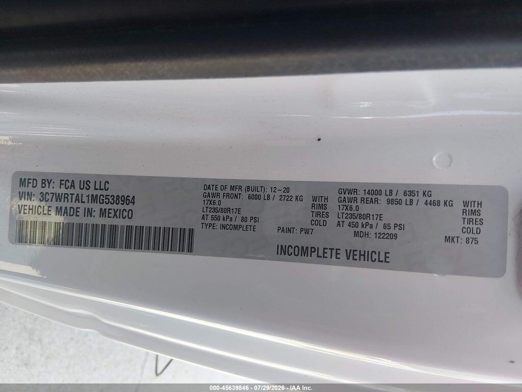 3C7WRTALLMG53A964 2021 RAM 3500 CHASSIS photo no. 9