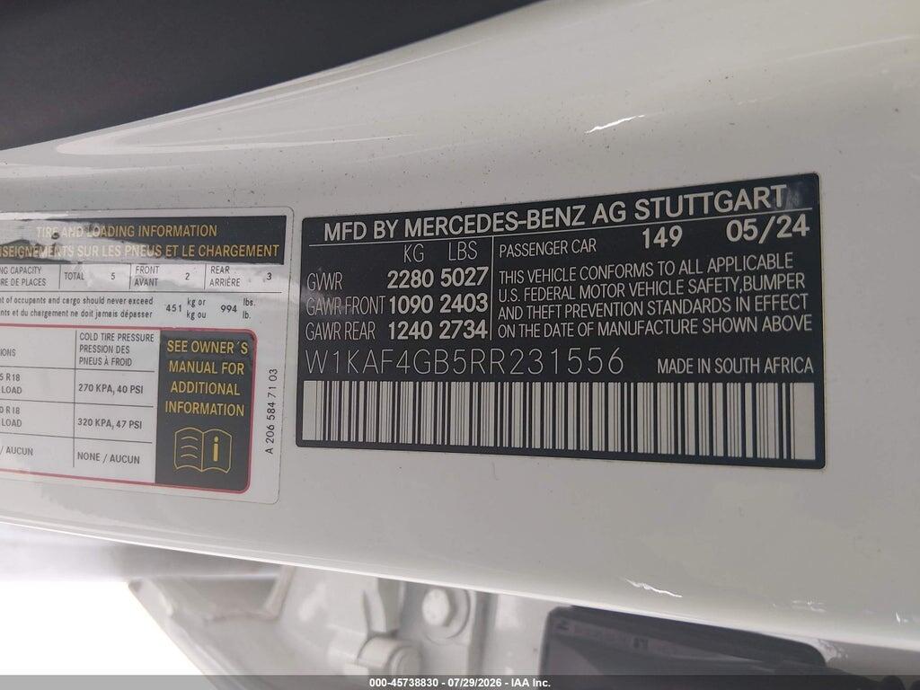 W1KAF4GB5RR231556 2024 MERCEDES-BENZ C 300 photo no. 9