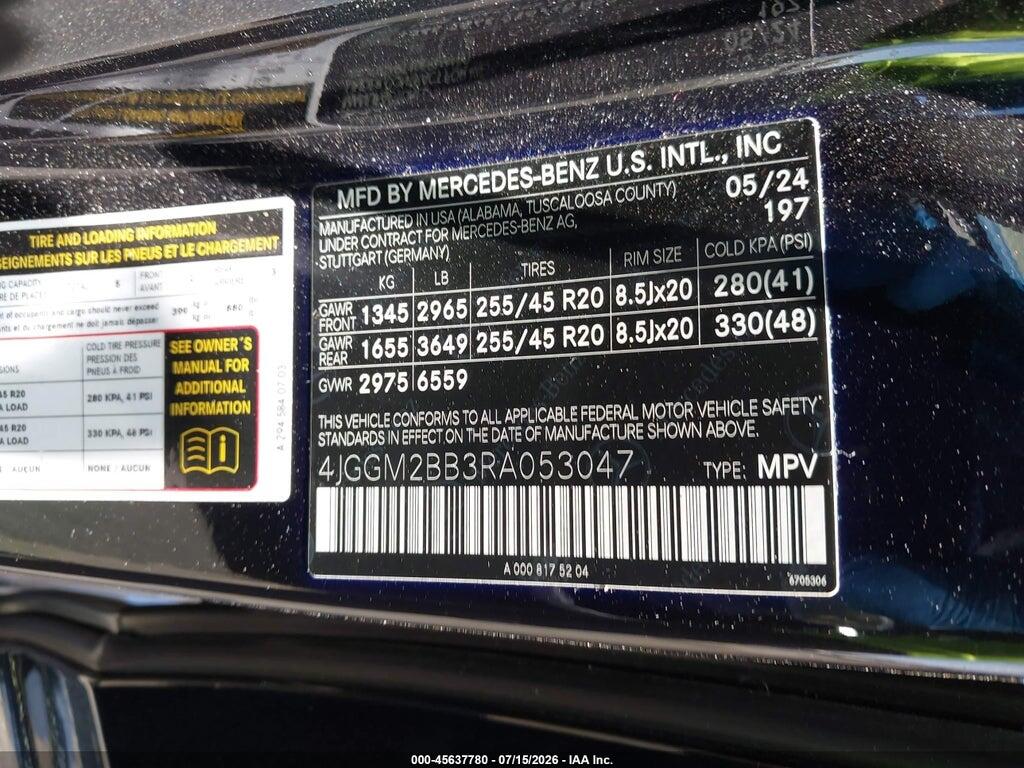 4JGGM2BB3RA053047 2024 MERCEDES-BENZ EQE 350+ SUV photo no. 9