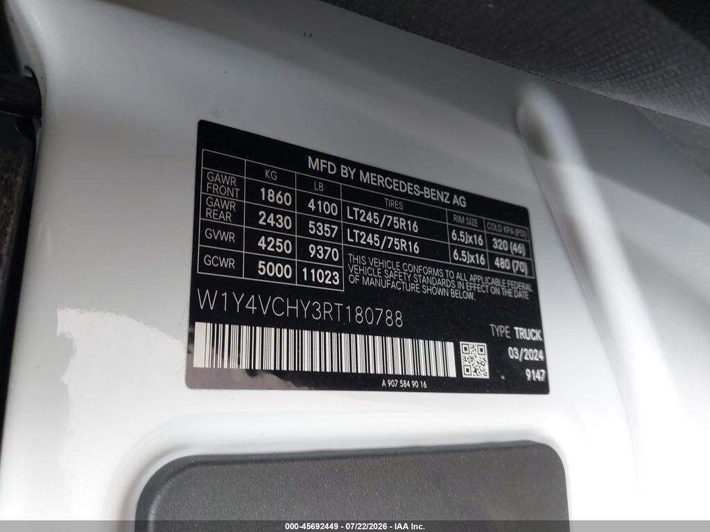 W1Y4VCHY3RT180788 2024 MERCEDES-BENZ ESPRINTER 2500 photo no. 9