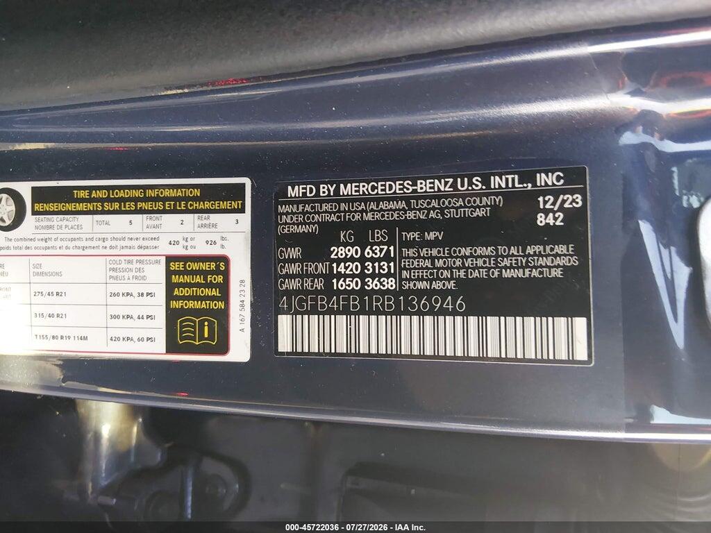 4JGFB4FB1RB136946 2024 MERCEDES-BENZ GLE 350 photo no. 9