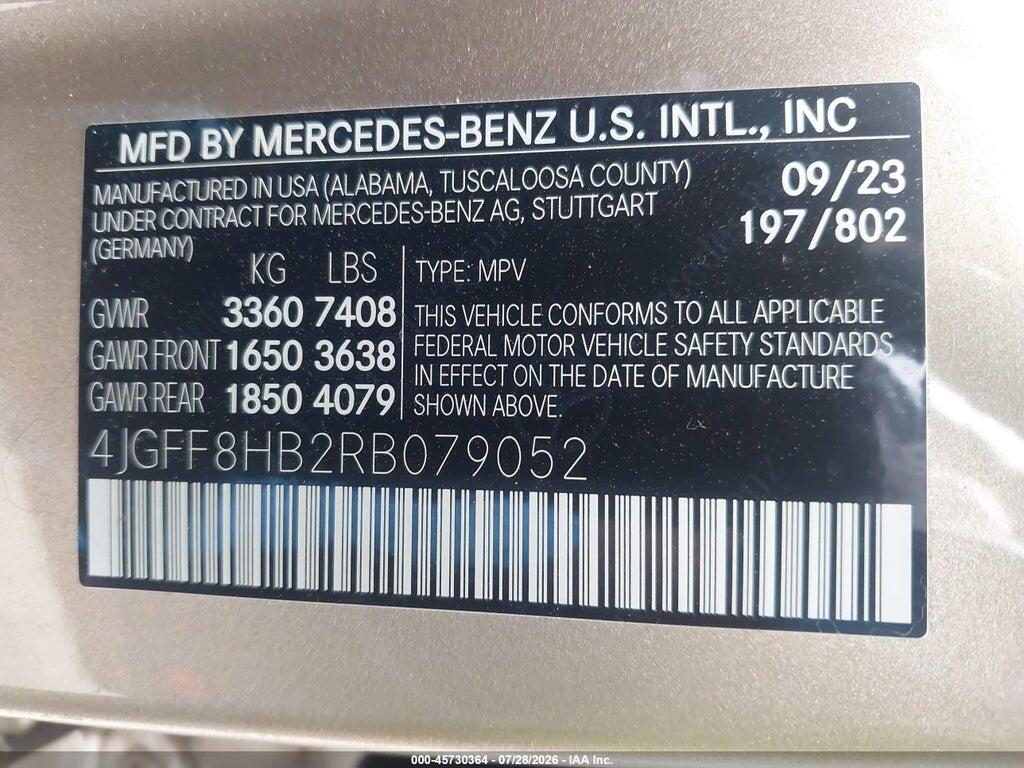 4JGFF8HB2RB079052 2024 MERCEDES-BENZ MAYBACH GLS 600 photo no. 9