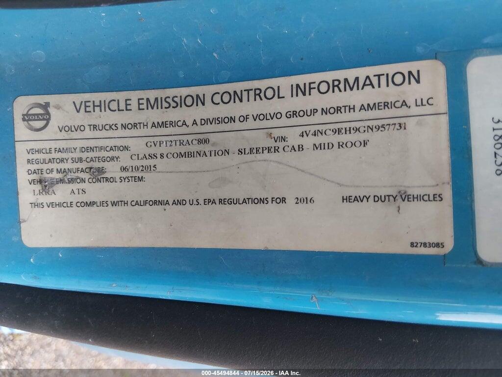 4V4NC9EH9GN957731 2016 VOLVO VN photo no. 8